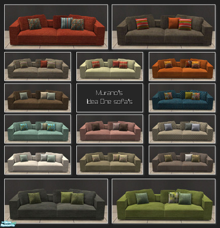 Sims 2 — Murano\'s Idea One sofa recolors  by mirake — Could not, not share these recolors as well!! You can mix and