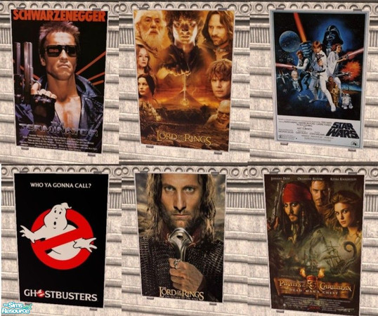 Sims 2 — movie poster set by MinnieMinPin — movie poster set ~ 6 prints. Found under the lady holding the pineapple