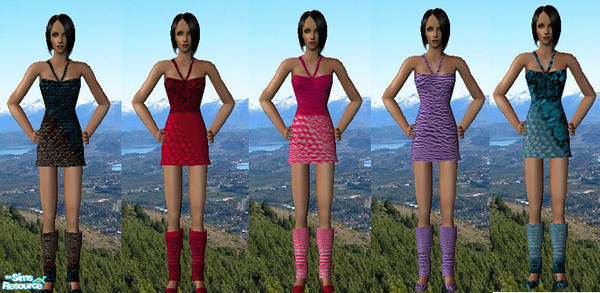 Sims 2 — bluebubble recoulors 5  by evilyve86 — this is a set of 5 dresses of my very popular, blue bubble dress, i