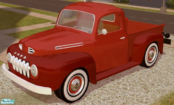 Sims 2 — Drivable 50\'s Pickup - Red Recolor by Dr Pixel — Color option for the 50\'s pickup