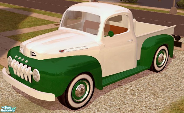 Sims 2 — Drivable 50\'s Pickup - Green/White Recolor by Dr Pixel — Color option for the 50\'s pickup