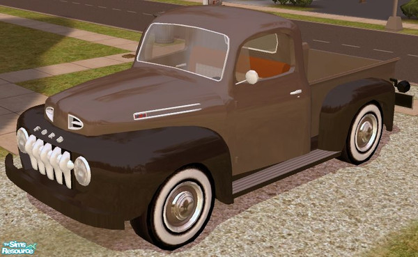 Sims 2 — Drivable 50\'s Pickup - Brown Recolor by Dr Pixel — Color option for the 50\'s pickup