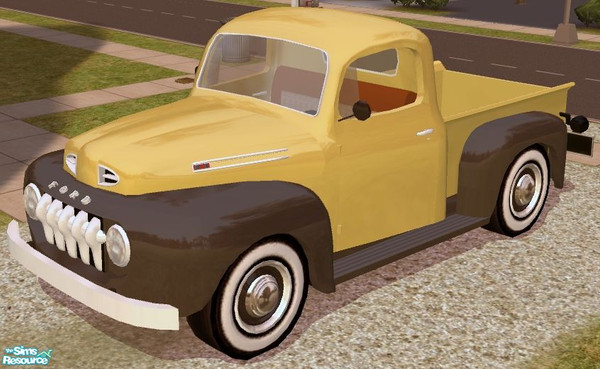 Sims 2 — Drivable 50\'s Pickup - Yellow Recolor by Dr Pixel — Color option for the 50\'s pickup