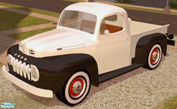Sims 2 — Drivable 50\'s Pickup - Black/White Recolor by Dr Pixel — Color option for the 50\'s pickup