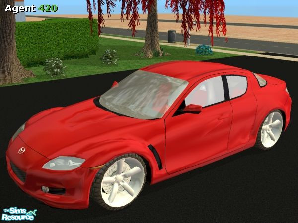 Sims 2 — A420 Mazda RX8 Metallic Mid Light-Red Paint Job by Agent420 — A Metallic Mid Light-Red Paint Job for the Mazda