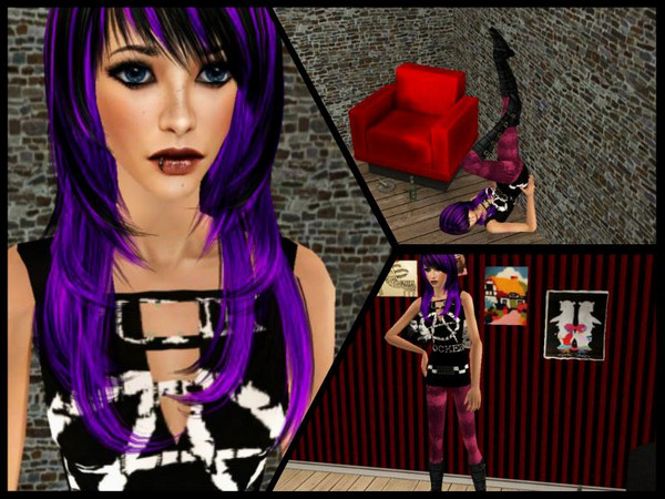 Sims 2 — Rose by blueeyes58972 — This is Rose. She is punk teen for your game. Enjoy :)