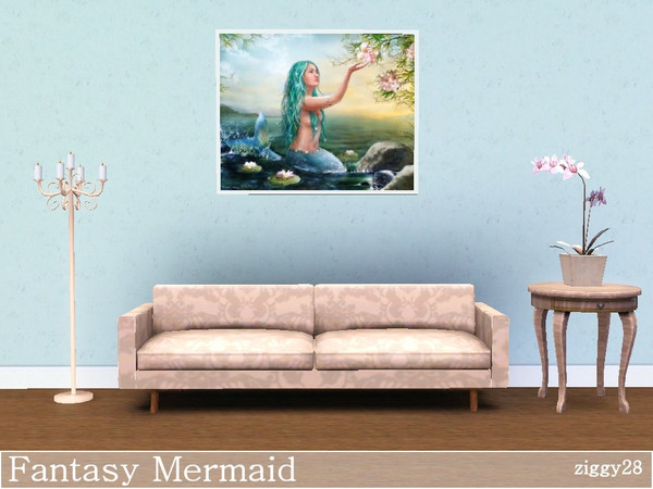 Sims 3 — Mermaid Fantasy by ziggy28 — Mermaid Fantasty. A beautiful fantasy mermaid painting. Custom mesh by DOT, used