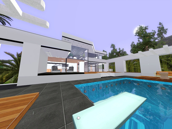 Sims 3 — Modern Minimalist Villa 1300 by gox352 — This is large two-story family villa with 3 bedrooms, 2 bathrooms,