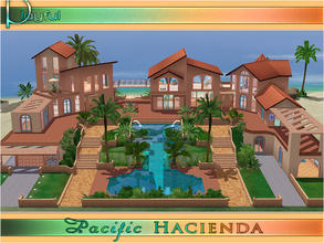 Sims 3 — Pacific Hacienda by Playful — Pacific Hacienda 5 Bd 5 Ba 2 half Ba sprawling 5 levels coastal home featuring