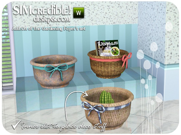 Sims 3 — Gardening Foyer Rounded Basket by SIMcredible! — by SIMcredibledesigns.com available at TSR