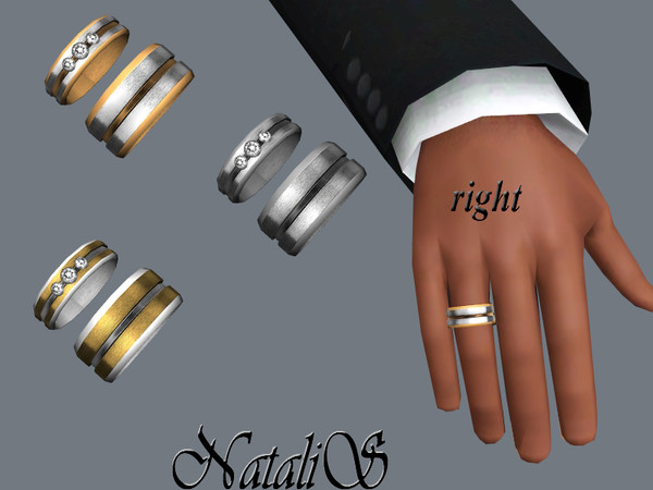 Sims 3 — Couple Carved Wedding Ring AM-EM right by Natalis — Men's Wedding Ring for Couple Carved Wedding Ring Set. Ring