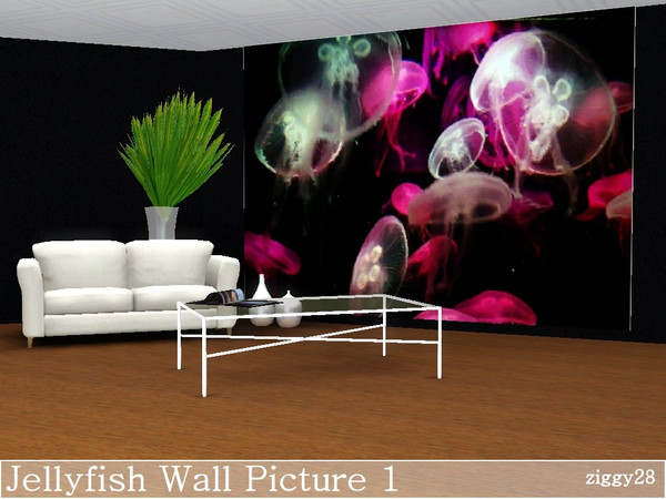 Sims 3 — Jellyfish Wall Picture 1 by ziggy28 — Jellyfish Wall Picture 1 in a set of 3. Custom mesh by Pralinesims, used