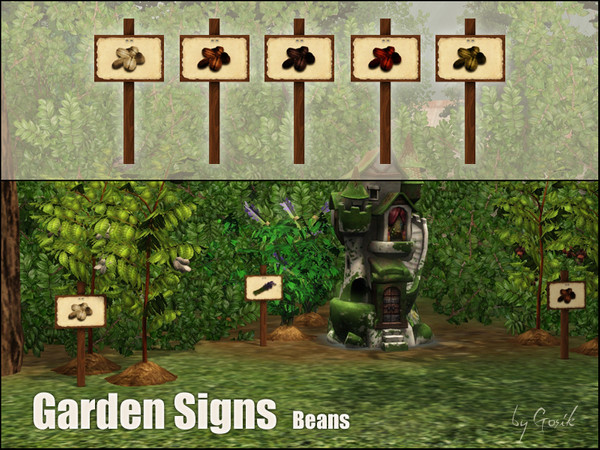 Sims 3 — Garden Signs - Beans by Gosik — Garden Signs - Beans. Made by Gosik at The Sims Resource. TSRAA