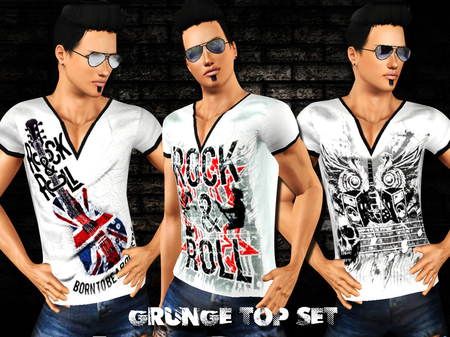 The Sims Resource - Grunge Top Set