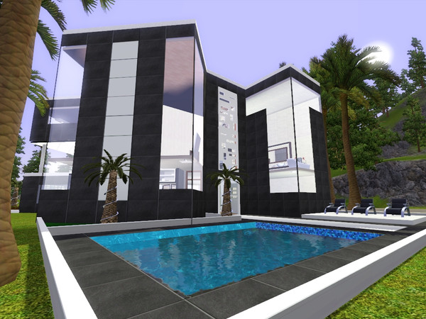 Sims 3 — Modern Loft 7700 by gox352 — This is large three-story family villa with 2 bedrooms, 2 bathrooms, 3 large