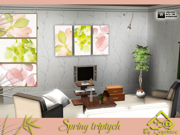 Sims 3 — Spring triptych by Devirose — The colors of spring in a triptych perfect for modern villas and romantics