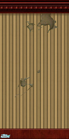 Sims 2 — Tattered Wall Aged Stripe by Henwen — A wall perfect for the interior of your haunted houses.