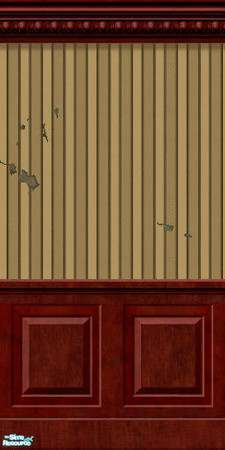 Sims 2 — Torn Wall Aged Stripe Dado by Henwen — A wall perfect for the interior of your haunted houses.