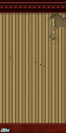 Sims 2 — Battered Wall Aged Stripe by Henwen — A wall perfect for the interior of your haunted houses.
