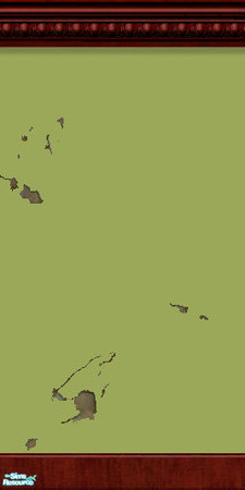 Sims 2 — Ragged Wall Eerie Green by Henwen — A wall perfect for the interior of your haunted houses.