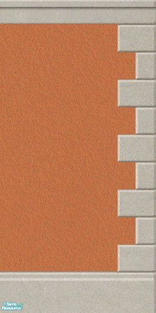 Sims 2 — Sunset Stucco Wall by Helenloki — Sunset stucco wall with quoining to match one of my existing walls.