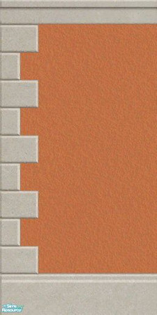 Sims 2 — Sunset Stucco Wall by Helenloki — Sunset stucco wall with quoining to match one of my existing walls.