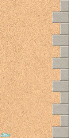 Sims 2 — Maxis Match Banana Stucco Wall by Helenloki — Maxis Match Banana Stucco Wall with Quoining.