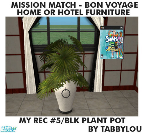 Sims 2 — TL - MM BonVoyage HOH Furniture Rec05B PlantPot by TabbyLou — Plant Pot for Recolor of Bon Voyage Furniture for