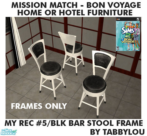Sims 2 — TL - MM BonVoyage HOH Furniture Rec05B BarStool Frame by TabbyLou — Bar Stool Frame ONLY for Recolor of Bon