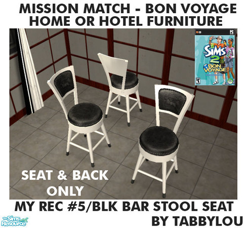 Sims 2 — TL - MM BonVoyage HOH Furniture Rec05B BarStoolCushion by TabbyLou — Bar Stool Seat (cushion ONLY) for Recolor