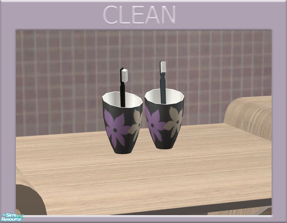 Sims 2 — Clean - Bathroom - Light Wood  - Toothbrushes by linegud — A light wooden recolor of my \"Clean\"
