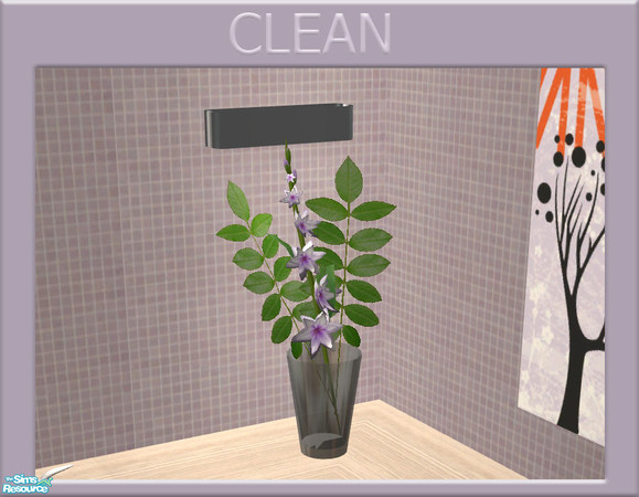 Sims 2 — Clean - Bathroom - Light Wood  - Flower by linegud — A light wooden recolor of my \"Clean\" bathroom.