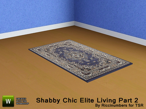 Sims 3 — Shabby Chic Elite Two Rug by TheNumbersWoman — For the discerning Sim that chooses to recycle in style. By