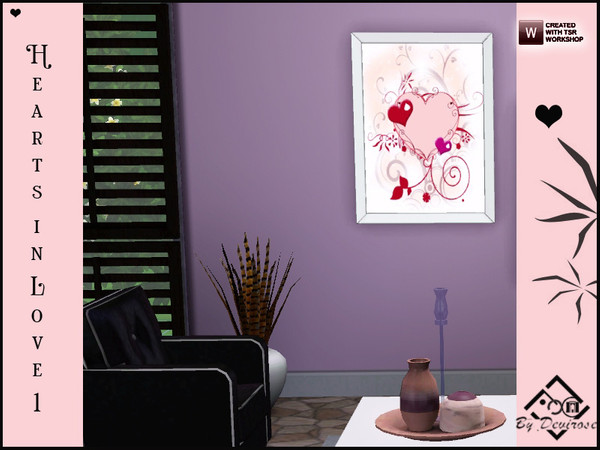 Sims 3 — Hearts in Love 1 by Devirose — Design of pictures elaboration by Devirose,do not copy-Base game compatible-No