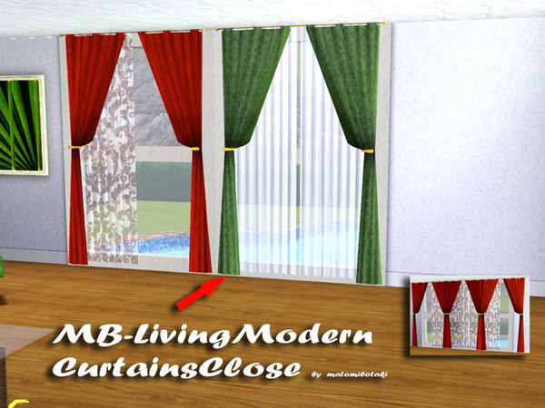 Sims 3 — MB-LivingModernCurtainsClose by matomibotaki — MB-LivingModernCurtainsClose, wall high 2x1 elegant curtains with