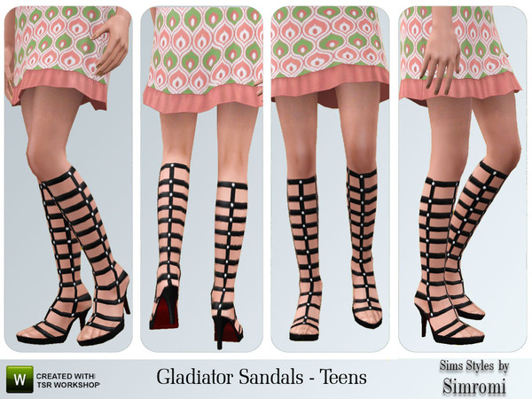 Sims 3 — Gladiator Sandals for Teens by simromi — Let the games begin in these fashionable gladiator sandals. These