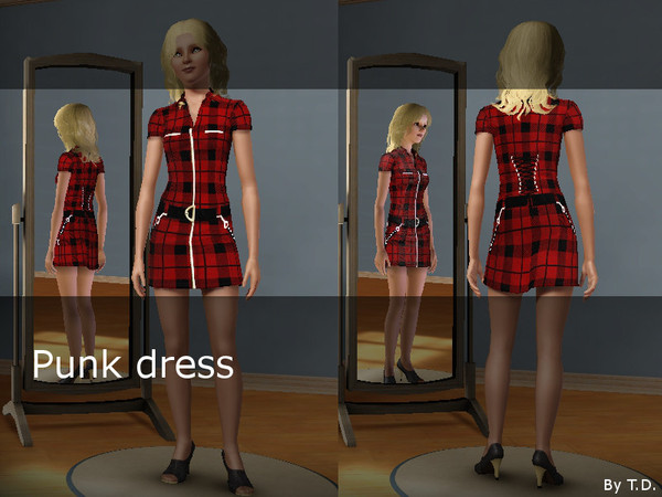 Sims 3 — Punk Dress_T.D. by Sylvanes2 — Nice new dress for your punky female sims, young adult and adult.