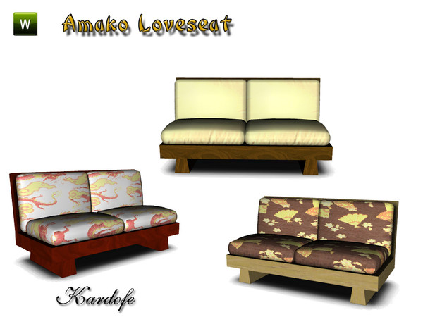 Sims 3 — kar_Amako Loveseat by kardofe — Loveseat oriental inspiration by kardofe