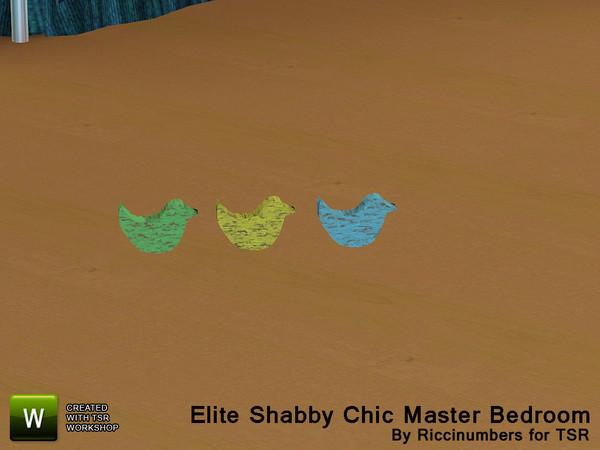 Sims 3 — Shabby Chic Elite Master Bedroom WoodBirds by TheNumbersWoman — For the discerning Sim that chooses to recycle