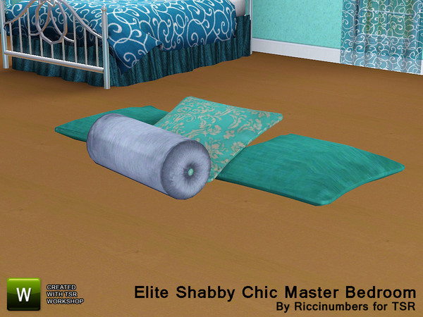 Sims 3 — Shabby Chic Elite Master Bedroom Bed Pillows by TheNumbersWoman — For the discerning Sim that chooses to recycle