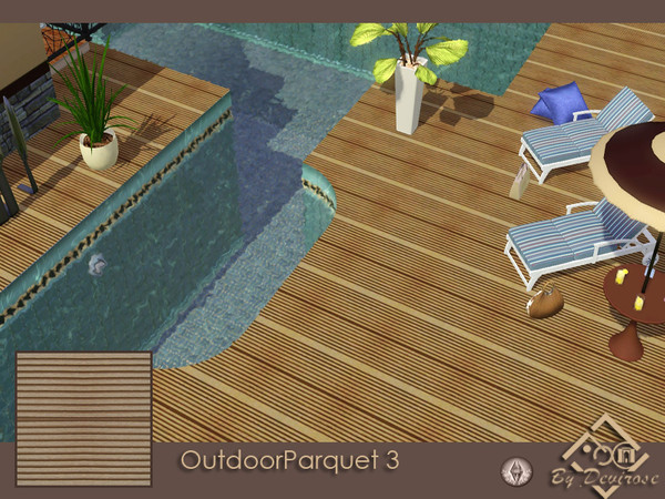 Sims 3 — OutdoorParquet 3 by Devirose — Modern outdoor wood!-Base Game Compatible, no need EP, created with tool 'create