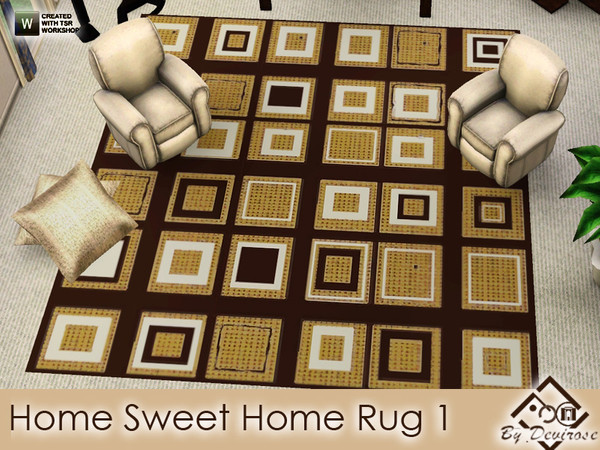 Sims 3 — Home Sweet Home Rug 1 by Devirose — Rug square4x4 -recolorable in textures and colors --Realistc motifs created