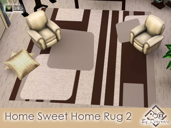 Sims 3 — Home Sweet Home Rug 2 by Devirose — Rug square4x4-recolorable in textures and colors, -Realistc motifs created