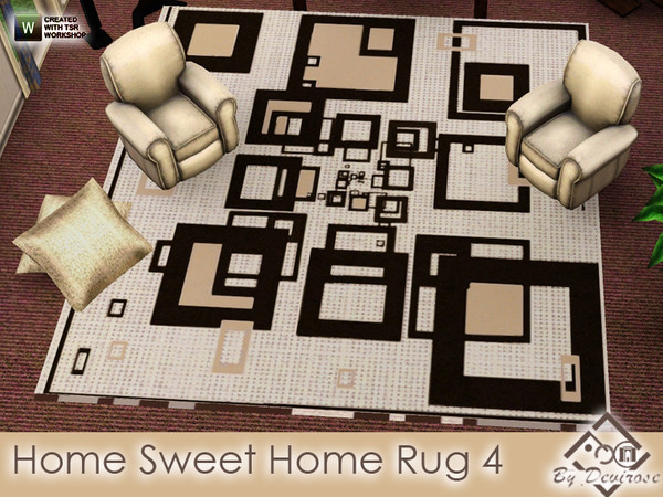 Sims 3 — Home Sweet Home Rug 4 by Devirose — Rug square4x4 -recolorable in textures and colors --Realistc motifs created