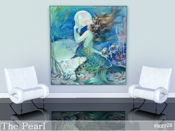 Sims 3 — The Pearl by ziggy28 — The Pearl. A beautiful vintage mermaid painting. Custom mesh by Rirann, used with her