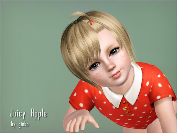 Sims 3 — Toddler Hair JuicyApple by Ginko06132 — A cute hairstyle with accessory for toddlers.