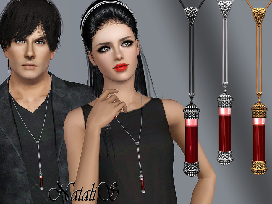Sims 3 - NataliS Vial of Blood Pendant set by Natalis - Necklace Vial of Bl...