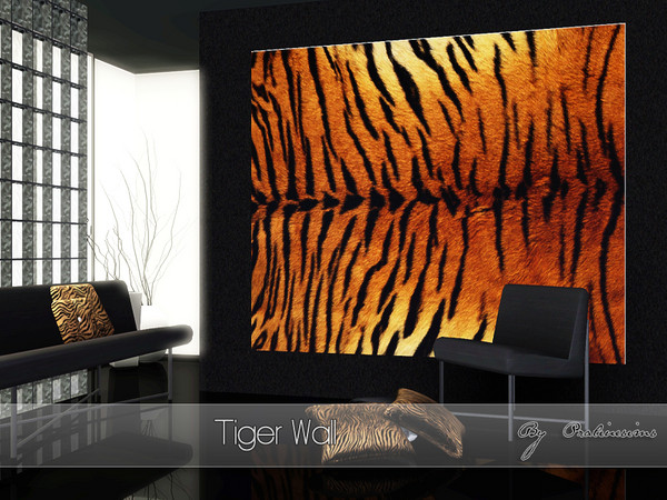 Sims 3 — Tiger Wall by Pralinesims — By Pralinesims