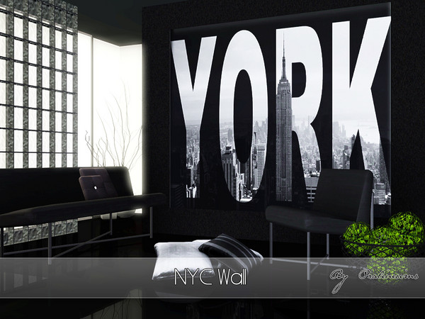 Sims 3 — NYC Wall by Pralinesims — By Pralinesims