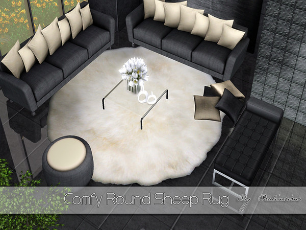 Sims 3 — Comfy Round Sheep Rug by Pralinesims — By Pralinesims